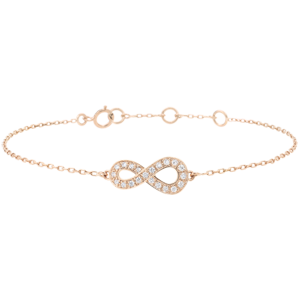 Bracelet Infini - or rose 9 carats et diamants