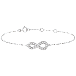 Infinity bracelet - White gold and diamonds - 9 carats