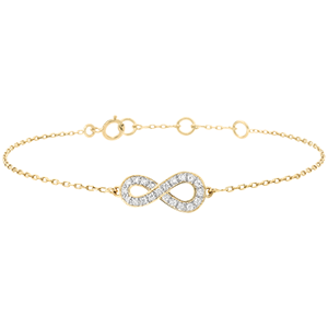 Infinity bracelet - Yellow gold and diamonds - 9 carats