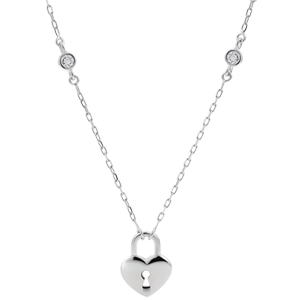 Necklace Precious Secret - Heart - White Gold