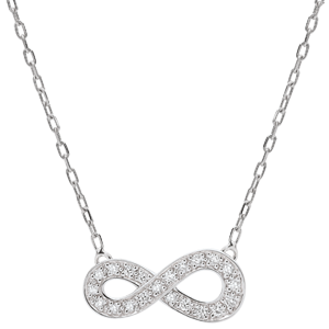 Infinity necklace - white gold and diamonds