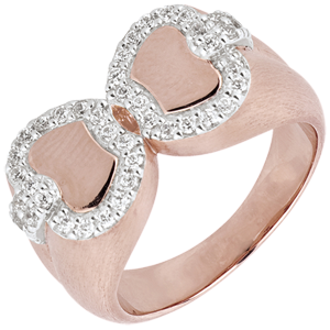 Anello Freschezza - Mela dell'amore - Oro rosa -18 carati - Diamanti -0.37 carati