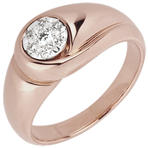 Anello Infinito - Germoglio - Oro rosa -18 carati - Diamanti - 0.137 carati