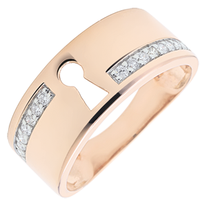 Anello Prezioso Segreto - Diamanti - Oro rosa - 9 carati 