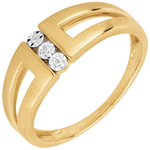 Infinity Trilogie Ring Selma - 18 karaat geelgoud met diamant