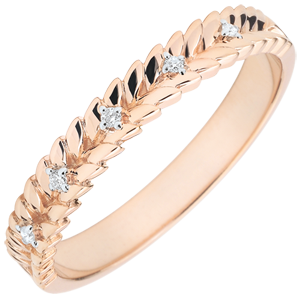 Ring Enchanted Garden - Diamond Braid - pink gold - 18 carats 