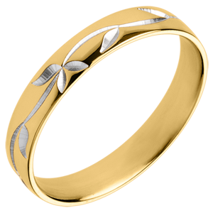 Freshness wedding ring - Ivy engraved - Yellow gold - 18 carat