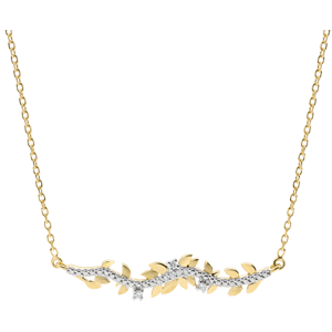 Collier Jardin Enchanté - Feuillage Royal - or jaune 9 carats et diamants