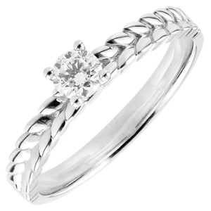 Ring Enchanted Garden - Braid Solitaire - white gold - 0.2 carat - 18 carat