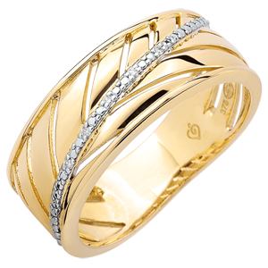 Anillo Palma - oro amarillo 18 quilates y diamantes