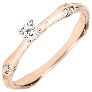 Jungle Sacrée engagement ring - 0.09 carat diamond - brushed pink gold 18 carats