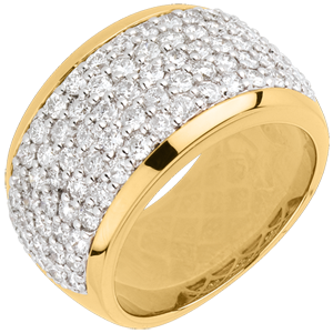 Pierścionek Konstelacja - Niebiański Pejzaż - złoto żółte 18-karatowe wysadzane diamentami - 2,05 karata - 79 diamentów