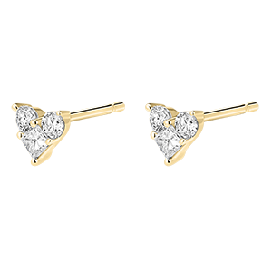 Précieux Geheime Stud Oorbellen - Lovely - 18 karaat geelgoud en diamanten