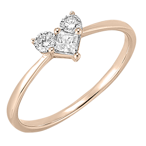Précieux Geheime Ring - Lovely - 18 karaat rosegoud en diamanten