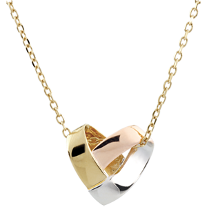 Halskette Origami Herz in 375er Weiß-, Gelb- und Roségold