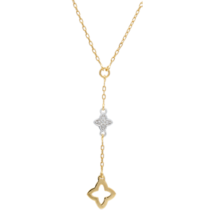 Halsketting Augusta - Twee goudsoorten en Diamant - 9 karaat geelgoud en witgoud