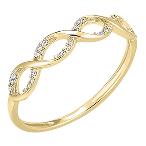 Frisheid Ring - Ariane - 9 karaat geelgoud en diamanten