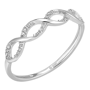 Frisheid Ring - Ariane - 9 karaat witgoud en diamanten