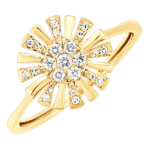 Ring Frisheid - Zonne- 9 karaat geelgoud en diamanten