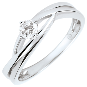 Ring Solitaire Liefdesnest - Dova- Diamant 0.15 karaat - 18 karaat witgoud