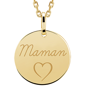 Round medal engraved - 9K yellow gold - Lovely Yours Collection - Edenly Yours