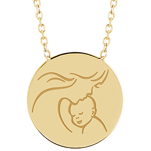 Collar con medalla grabada redonda - Oro amarillo de 9 quilates - Colección Lovely Yours - Edenly Yours