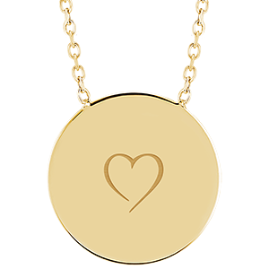 Collar con medalla grabada redonda - Oro amarillo de 9 quilates - Colección Lovely Yours - Edenly Yours