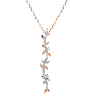 Lange Ketting Magische Tuin - Gebladerte Royal - 18 karaat roségoud met Diamanten