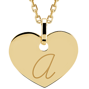 Médaille coeur gravée - or jaune 9 carats - Collection ABC Yours - Edenly Yours