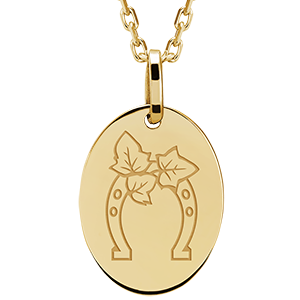 Médaille ovale gravée - or blanc 9 carats - Collection Les Grigris - Edenly Yours