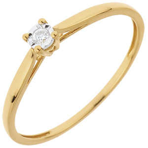 Solitaire Ring Sprig Essential - Yellow Gold 9 carat