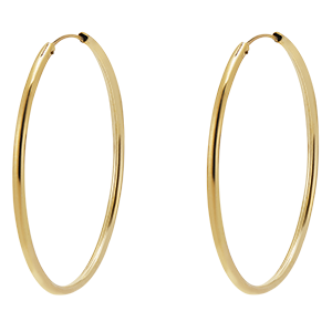 Thin hoop earrings – diameter 30mm – yellow gold 9 carat 