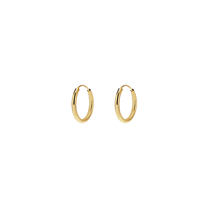 Thin hoop earrings – diameter 10mm – yellow gold 9 carat 