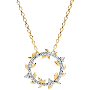 Necklace circle Enchanted Garden - Foliage Royal - yelllow gold and diamonds - 18 carats