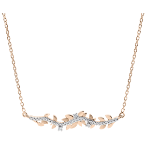 Necklace Enchanted Garden - Foliage Royal - Pink gold and diamonds - 18 carat