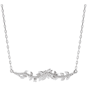Necklace Enchanted Garden - Foliage Royal - White gold and diamonds - 9 carat