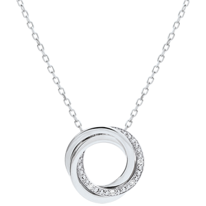 Necklace Saturn - white gold and diamonds - 9 carats