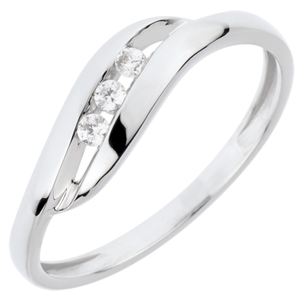 Bague Trilogie Nid Précieux - Chérie - or blanc 18 carats et diamants