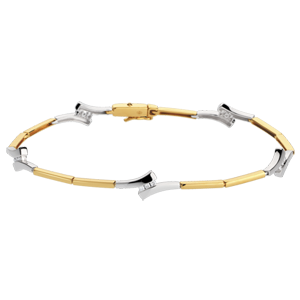 Bracelet épis - or blanc et or jaune 18 carats