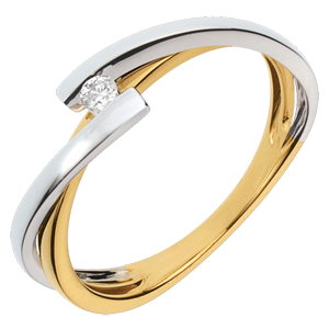 Yellow and White Gold Pluto Solitaire