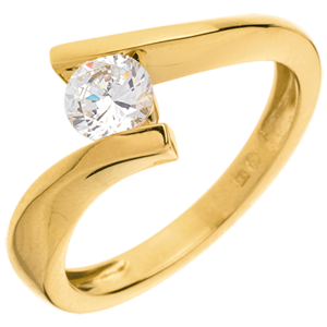 Solitaire Precious Nest - Apostrophe - very big size - yellow gold - 0.52 carat - 18 carats