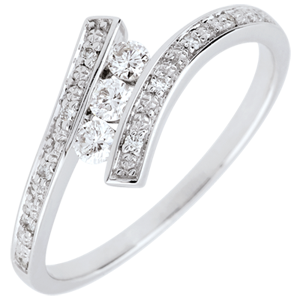 Bague Trilogie Nid Précieux - Elyssa - or blanc 18 carats