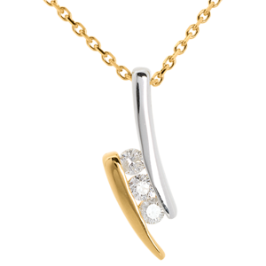 Collar Trilogía Nido Precioso - Cita - oro amarillo y blanco 18 quilates - 3 diamantes