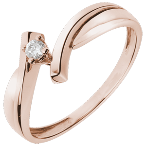 Solitario Nido Prezioso - Zeus - Oro rosa - 18 carati - Diamante 