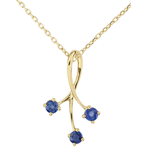 Yellow Gold Sparkles Pendant with Sapphires