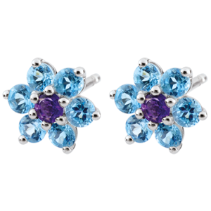 Boucles d'oreilles Fleurs des neiges - or blanc 9 carats