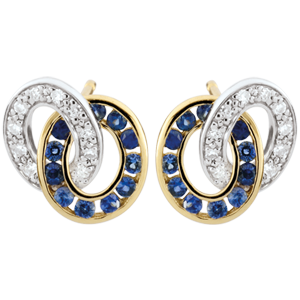Duorama Diamond and Sapphire Earrings
