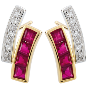 Diamond and Ruby Kiona Earrings