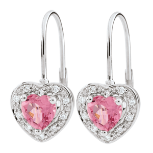 Enchanting Pink Tourmaline Heart Earrings - 18 carats