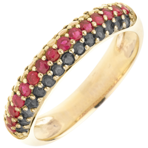 Ring German Flag - Gold and precious stones